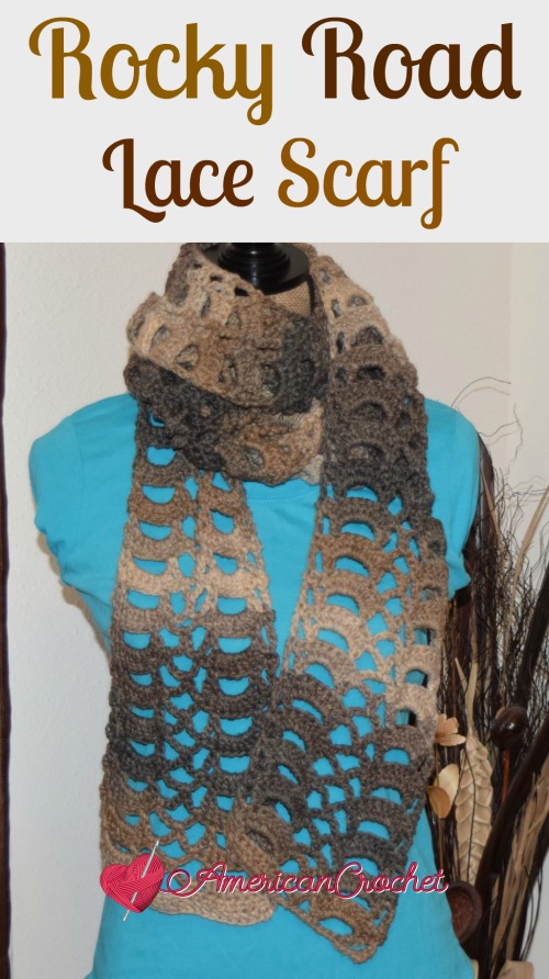 Rocky Road Lace Scarf | Free Crochet Pattern | American Crochet @americancrochet.com #freecrochetpattern
