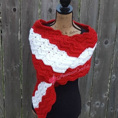 Peppermint Wrap Free Holiday Scarf Crochet Pattern