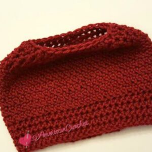 Dashing Messy Bun Hat | Crochet Pattern | American Crochet @americancrochet.ocm #crochetpattern