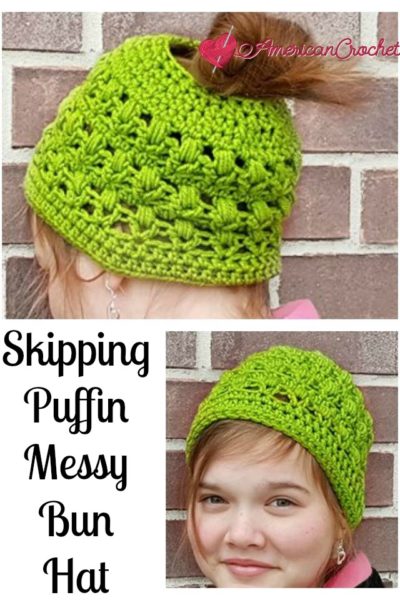 Skipping Puffin Messy Bun Hat