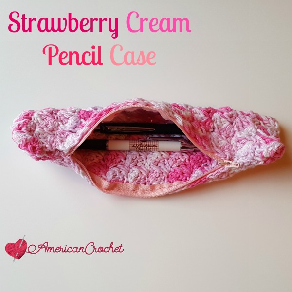Strawberry Cream Pencil Case free crochet pattern
