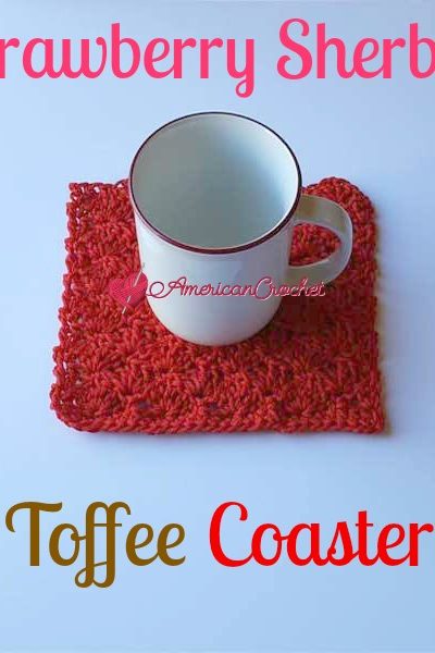 Strawberry Sherbet Toffee Coaster free crochet pattern