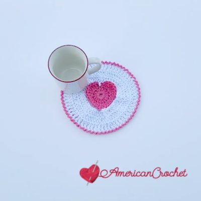 Creamy Truffle Heart Coaster | Free Crochet Pattern