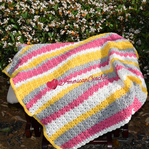 Tickled Blossom Baby Blanket | Free Crochet Pattern | American Crochet @americancrochet.com #freecrochetpattern