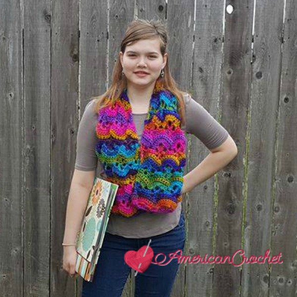 Carnival Promenade Scarf | Free Crochet Pattern | American Crochet @americancrochet.com #freecrochetpattern