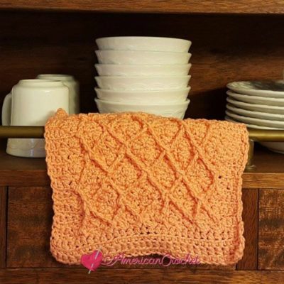 Diamond Seed Stitch Dishcloth