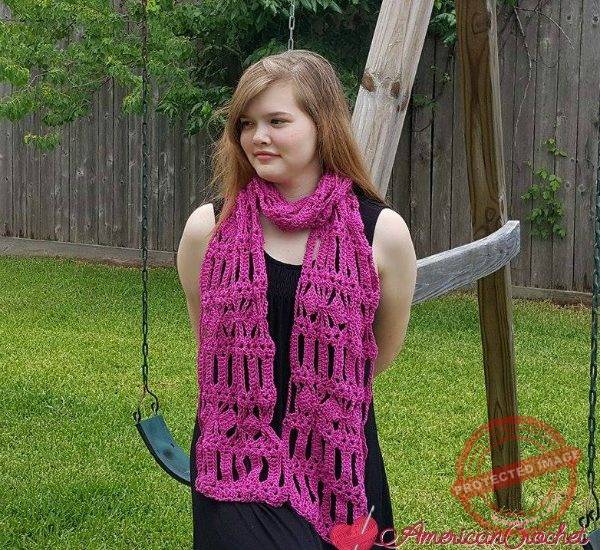 AC-Diamond Bars Scarf free crochet pattern
