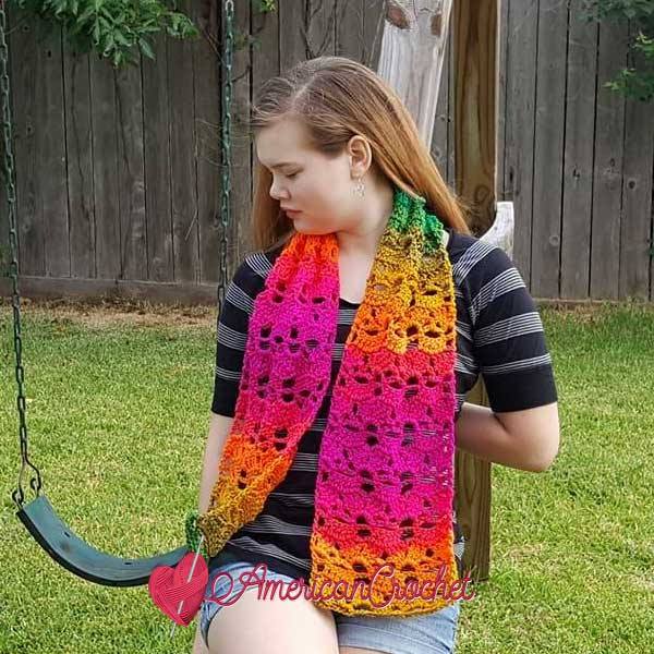 Preppy Celestia Scarf | Free Crochet Pattern | American Crochet @americancrochet.com #freecrochetpattern