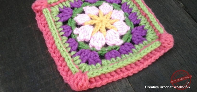 Wildflower Granny Square - Free Crochet Pattern | Creative Crochet Workshop @creativecrochetworkshop |American Crochet @americancrochet #grannysquare #freecrochetpattern