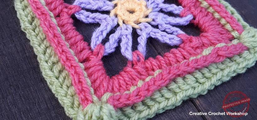 Loopy Love Granny Square - Free Crochet Pattern | Creative Crochet Workshop @creativecrochetworkshop | American Crochet @americancrochet #grannysquare #freecrochetpattern #groovygrannysquarecal