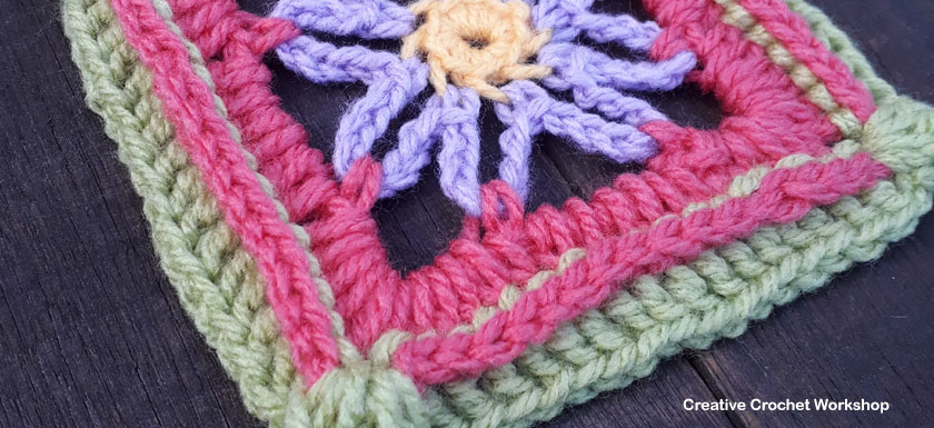 Loopy Love Granny Square - Free Crochet Pattern | Creative Crochet Workshop @creativecrochetworkshop | American Crochet @americancrochet #grannysquare #freecrochetpattern #groovygrannysquarecal