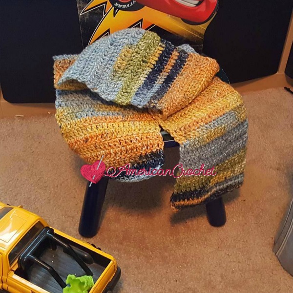 Kids Big Boy Scarf | Free Crochet Pattern | American Crochet @americancrochet.com #freecrochetpattern