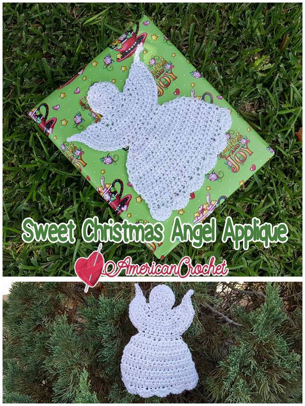 Sweet Christmas Angel Applique | Crochet Pattern | American Crochet @americancrochet.com #crochetpattern