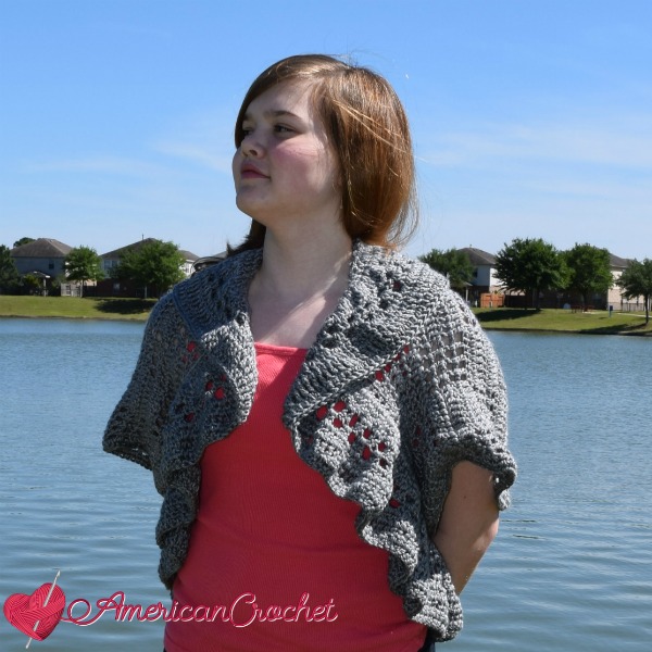 Bonanza Brick Shrug | Free Crochet Pattern | American Crochet @americancrochet.com #freecrochetpattern