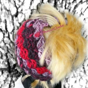 My Dolly Everyday Kisses Messy Bun Hat | Crochet Pattern | American Crochet @americancrochet.com #crochetpattern