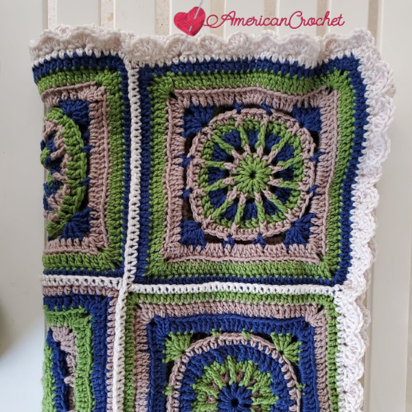 Edging Riverwood Squares | American Crochet @americancrochet.com