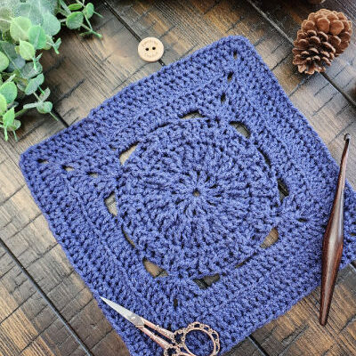 Bois D’Arc Square Crochet Pattern – Riverwood Square CAL Block #8