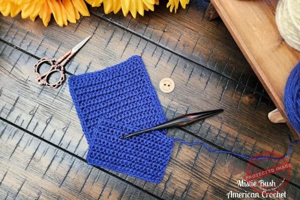 Stack of crochet bonding squares made with the Little Luminary pattern for NICU donation.